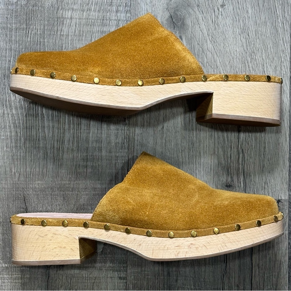 J. Crew Women Dakota Clogs in Suede Burnished Pecan, EUC